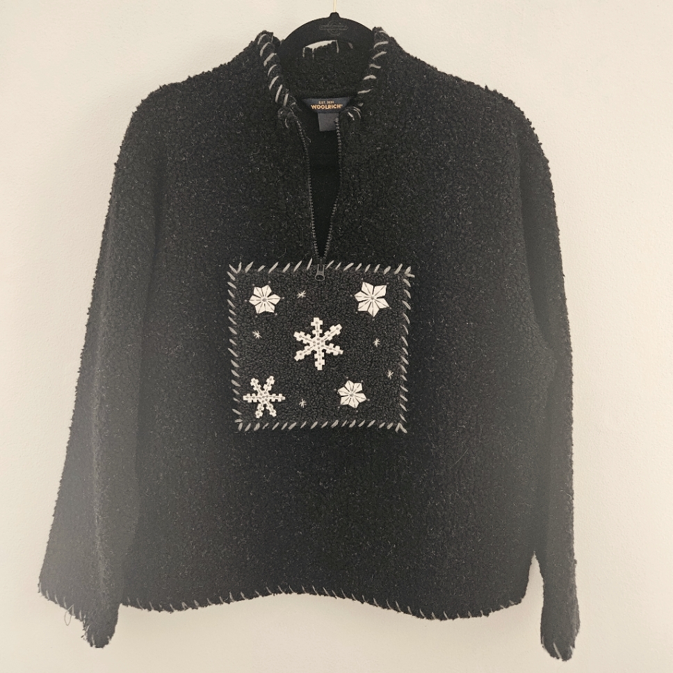 Woolrich Black Snowflake Quarter Zip